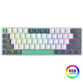 Machenike mechanical keyboard K500-B61W Tri-mode RGB EN Red Switch White